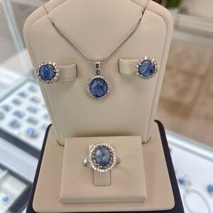 Kyanite and Silver Jewelry Set